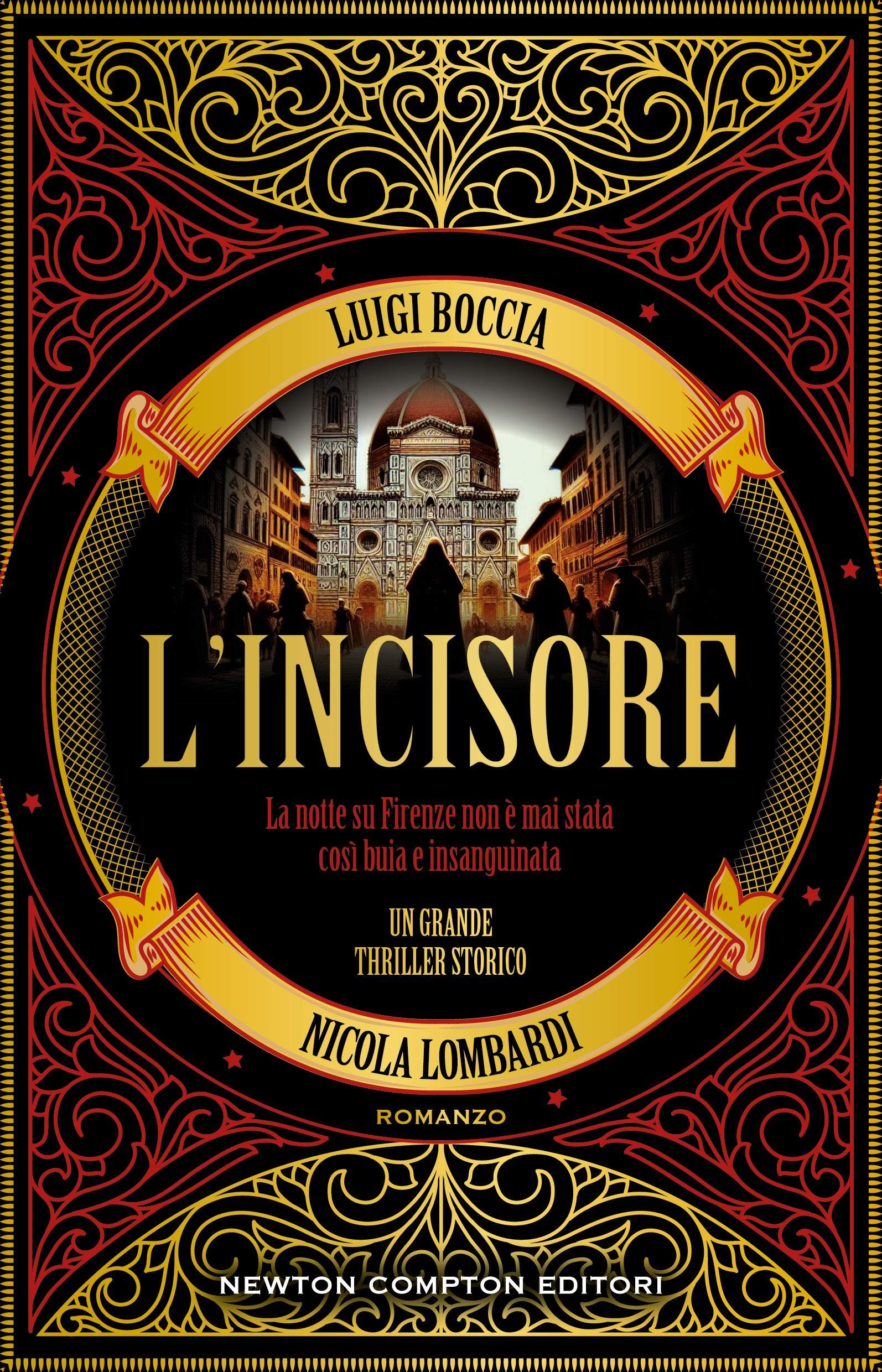 La prima di copertina de L'Incisore di Luigi Boccia e Nicola Lombardi, Newton Compton Editori